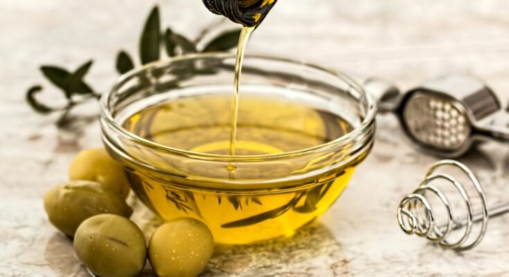 Mediterranean dish with extra virgin olive oil for heart health